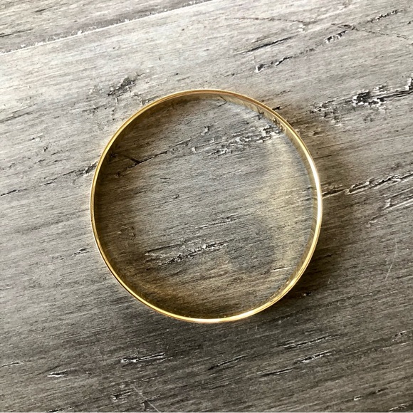 Vintage 80's Monet Brass Etched Bangle Bracelet - Picture 3 of 6